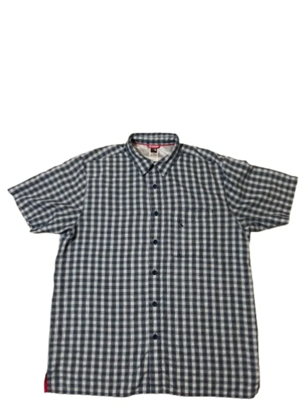 The North Face Men’s Blue Check Short Sleeve Button Down Shirt Size L